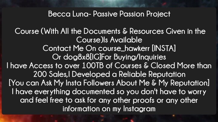 Becca Luna- Passive Passion Project Course Download