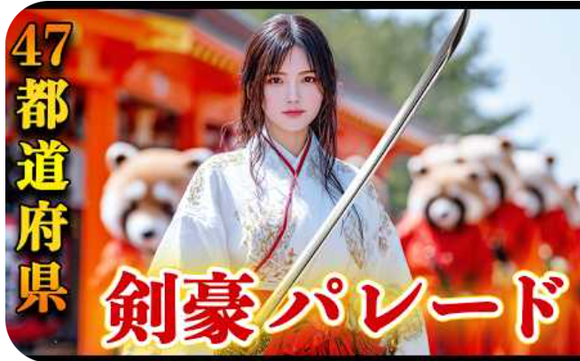 【AI 超真实】47都道府县，代表剑豪大游行！！！！！