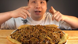 Mukbang mì tương đen với củ cải muối #mukbang