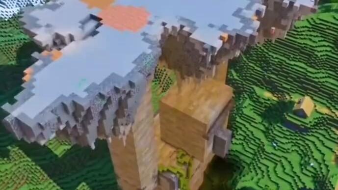 Penghargaan Arsitektur Kreatif Minecraft, Enderman dengan rumput tumbuh di kepalanya, Golem Besi ber