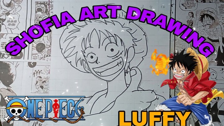 drawing anime one piece , luffy