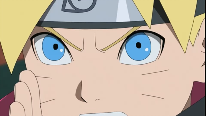 Boruto meneriaki Naruto untuk berduel, tapi Naruto tidak menunjukkan belas kasihan.