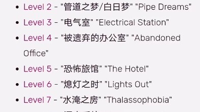 后室level0－9999Hierarchical list (层级列表)fandom版本(0~999那个是wiki版本)