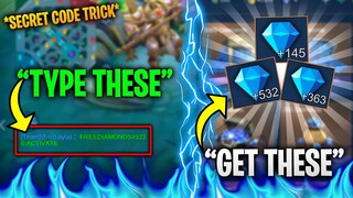 *NEW TRICK*😱TYPE THIS TO GET FREE DIAMONDS IN MOBILE LEGENDS 2020 | MLBB