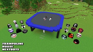 SURVIVAL TRAMPOLINE HOUSE WITH 100 NEXTBOTS in Minecraft - Gameplay - Coffin Meme