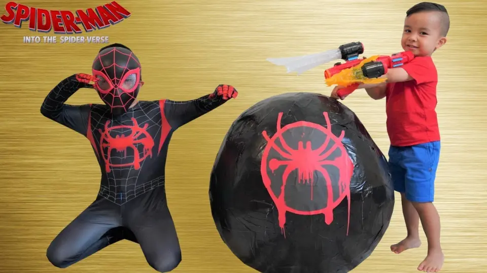 BIGGEST Spider-Man Spider-Verse Surprise Egg Toy Collection Opening Fun  With CKN - Bilibili