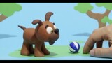 Puppy loves playing ball Stop motion cartoon for children - BabyClay
