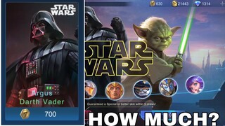 STAR WARS MLBB COLLAB - ARGUS DARTH VADER DRAW - TOTAL COST