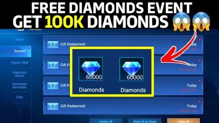 Free 100,000 Diamonds Mobile Legends |MLBB