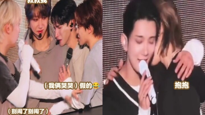 Xiao Ba pats, snuggles into his shoulder, and even pinches his cheeks! Chan Ni DK is bawling, clingi