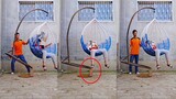 The Chinese balance master spent ten years mastering the secret of hanging basket balance!