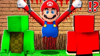 What HAPPENED with Creepy MARIO.EXE ? MIKEY and JJ PRANKED MARIO ! - in Minecraft Maizen