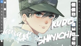 SPEED PAINTING || FAN ART  SHINICHI KUDO - DETECTIVE CONAN