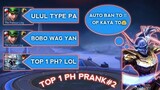 PRANK!!#2 top 1 philippines SABER | auto ban saber?| laughtrip