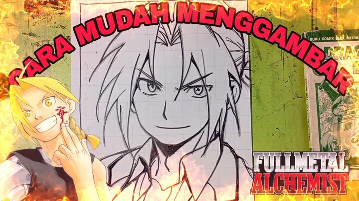 cara yg Sangat mudah menggambar anime full metal alchemist
