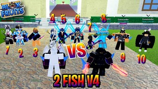 2 FISH V4 VS 10 PLAYER, FISH V4 não Deveria Existir no BLOX FRUITS