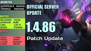 NEW UPDATE || MOBILE LEGENDS 1.4.86 OFFICIAL SERVER UPDATE   || NEW HERO, SKINS, ADJUSTMENTS