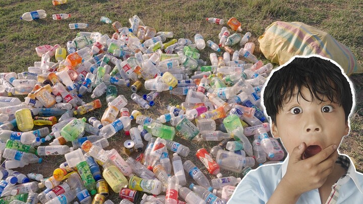 How much money can you make by picking up garbage along the Yellow River in a day? My son and I chal
