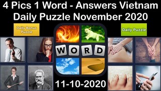 4 Pics 1 Word - Vietnam - 10 November 2020 - Daily Puzzle + Daily Bonus Puzzle - Answer -Walkthrough