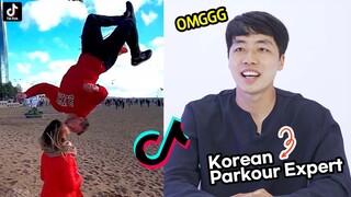 Korean Parkour Expert React To Parkour & FreeRunning TikTok!!