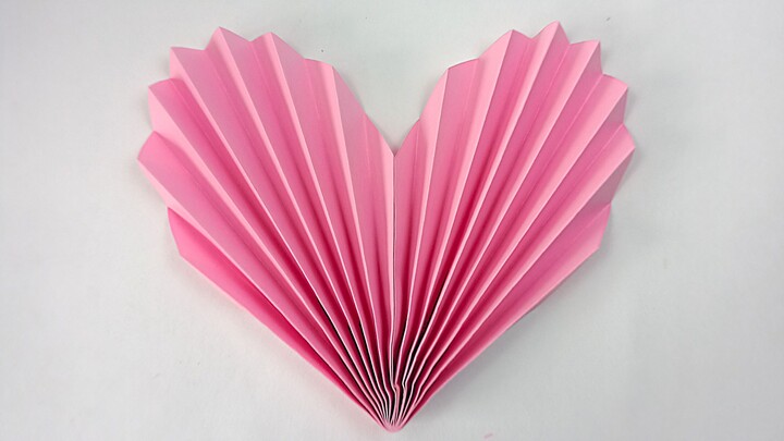 How to Make a Pink Paper Heart ❤️ | Accordion Folding Tutorial