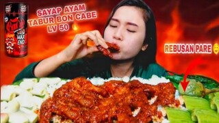 MUKBANG SAYAP AYAM PEDAS MANIS TABUR BONCABE LV 50 🔥LALAPAN PARE REBUS | MUKBANG INDONESIA |