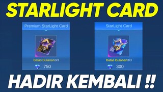 STARLIGHT CARD TIDAK DI HAPUS DAN AKAN HADIR KEMBALI DI STARLIGHT REVAMP - MOBILE LEGENDS