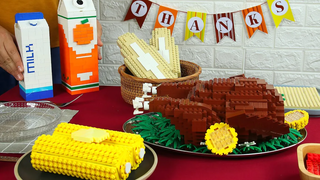 ฉันทำอาหารค่ำวันขอบคุณพระเจ้าจาก LEGO - Stop Motion Cooking & ASMR 4K