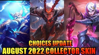 Sun August 2022 Collector Skin Choices Reward Update | MLBB