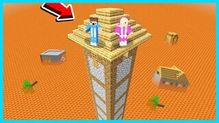 MIPAN & ZUZUZU BUAT TOWER PALING TINGGI DI DUNIA KARENA BANJIR LAVA DI MINECRAFT SURVIVAL!