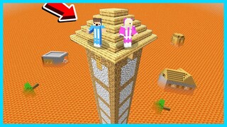 MIPAN & ZUZUZU BUAT TOWER PALING TINGGI DI DUNIA KARENA BANJIR LAVA DI MINECRAFT SURVIVAL!