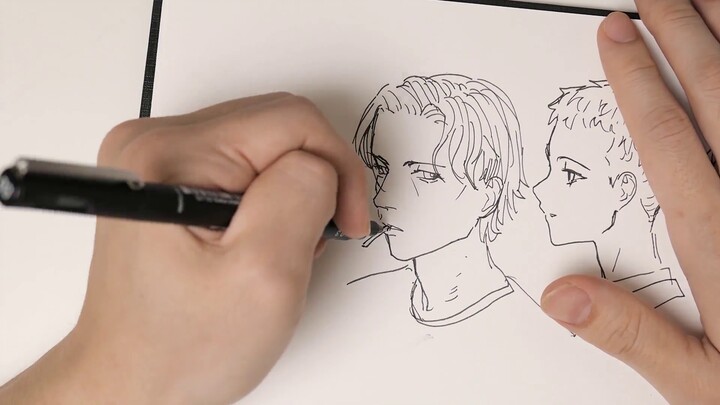 Let's draw boys hair!