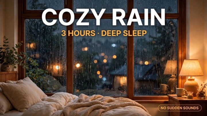 Rain Sounds for Sleeping 3 Hours 🌙 Relaxing Night Rain for Insomnia & Studying
