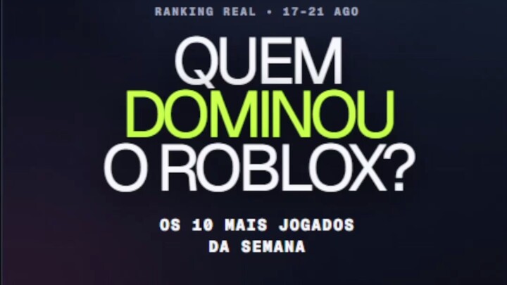 Top 10 Jogos Mais Jogados do Roblox da Semana