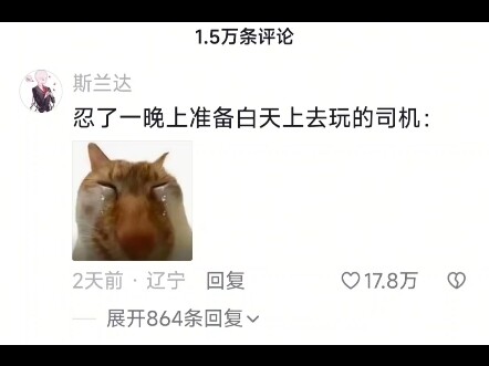 Sopir yang menahan diri sepanjang malam demi main siang hari: 😭