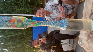 The Bengbenglong performed a reverse hourglass for a 90-year-old grandfather from the same village. 