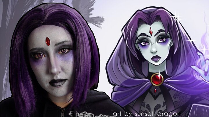 Raven Cosplay Makeup| I tried following Ginny Di's Body Paint Tutorial