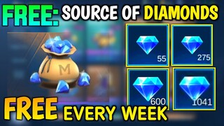 NEW SOURCE OF DIAMONDS! GET FREE DIAMONDS EVERY WEEK IN MOBILE LEGENDS - SAJIDCH GAMING