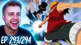 THE BATTLE BEGINS! LUFFY VS LUCCI!! One Piece Episode 293 & 294 REACTION + REVIEW!