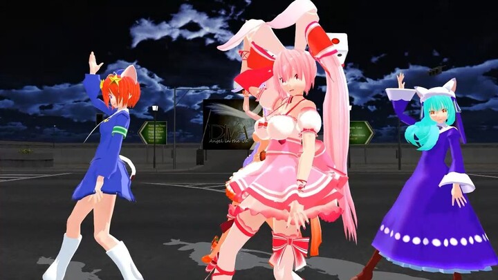 【mmd di gi charat】ラ・ビ・アン・ローズ＆リンナ・キャラット＆ミ・ケ・キャラット＆うさだあかり＆憂鈴ちゃん＆アクアちゃんでカガリビト