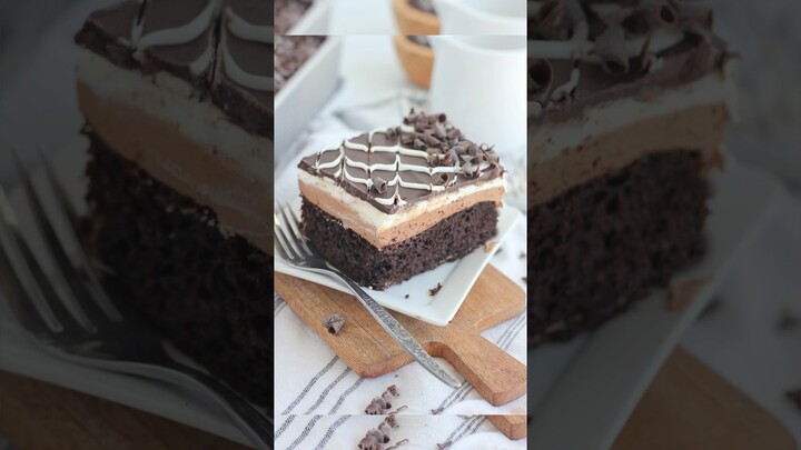 The Best Tuxedo Cake - now in an easy sheet cake! #cake recipe on Bakingwithblondie.com