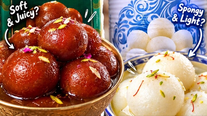 Gulab Jamun vs Rasgulla｜印度甜品大PK！Which Indian Dessert Is Better? 🤤🇮🇳