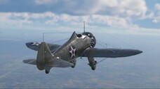 Flight of the P-26A-34 M2 fighter over the airfield