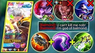 NERF YIN VS MALAYSIA NO.1 BALMOND | YIN BEST BUILD AND EMBLEM 2022 | MOBILE LEGENDS