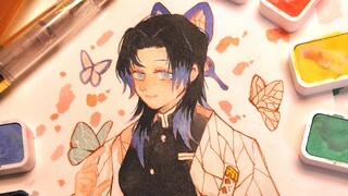 【鬼灭之刃】【彩墨】蝶翼花开