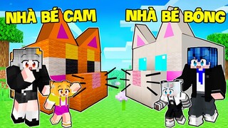 Sammy Cùng Phong Cận Thử Thách 24H Xây Nhà Cho Bé Cam và Bé Bông Trong Làng Hero Team Minecraft