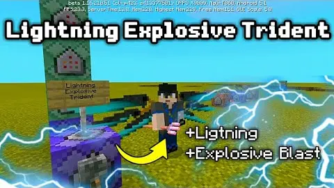 How to make a Lightning Explosive Trident in Minecraft using Command Block  Tricks - Bilibili