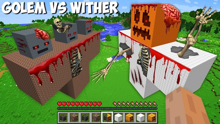 You can SPAWN SCARY DEAD GOLEM vs SCARY DEAD WITHER in Minecraft ? BIGGEST SCARY MOB !