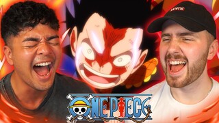 LUFFY RED HAWK VS DOFLAMINGO!! - One Piece Episode 697 + 698 REACTION + REVIEW!