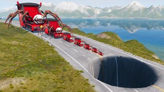Big & Small Choo-Choo Charles vs Giant Pit | BeamNG.Drive